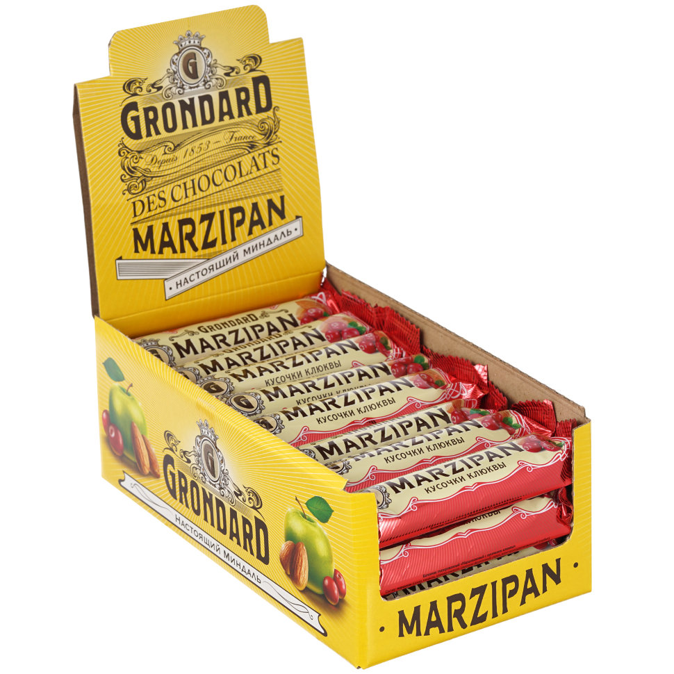  TM Grondard     (8415) Батончики глазированные Марципановые Клюква, (24шт по 50г)    в Димитровграде