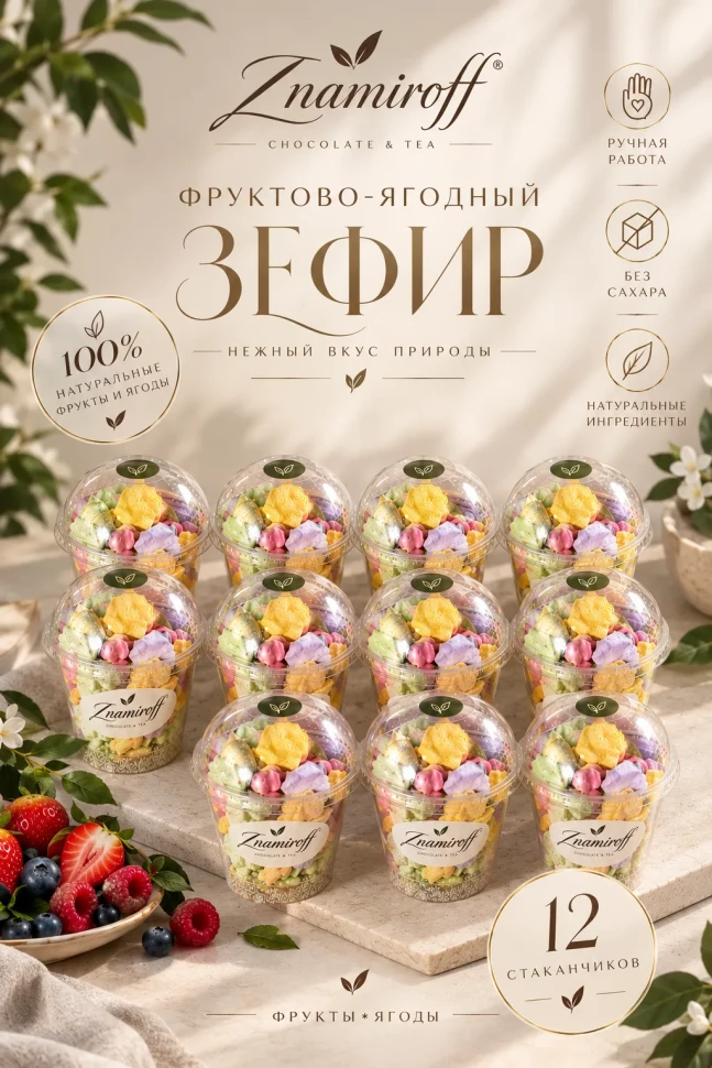 Зефир в стаканчиках без сахара(коробка 12шт по 100гр) в Димитровграде
